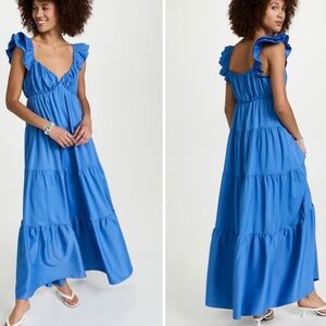 English Factory Ruffle Sleeve Maxi Dress